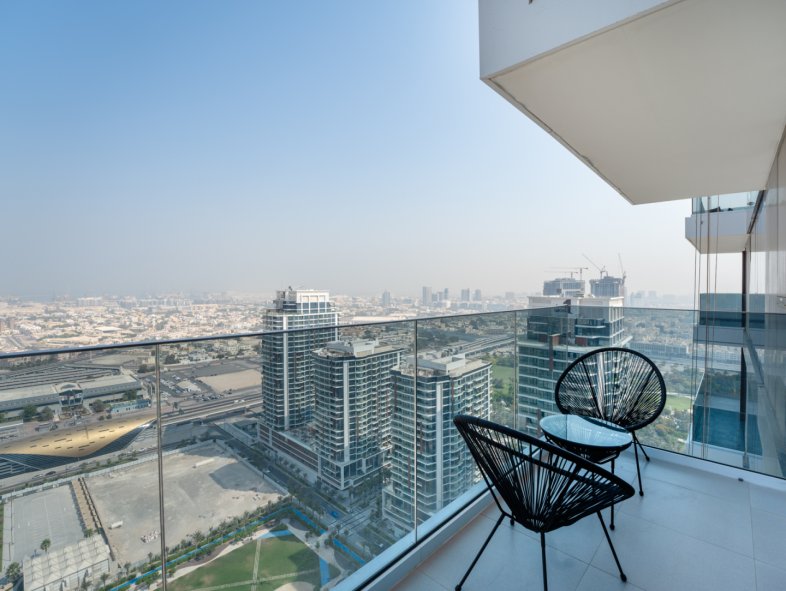 Contemporary apartment with balcony in central Wasl1 community