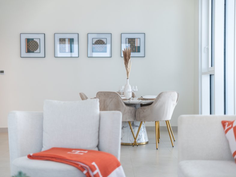 Superbly modern apartment with sea and skyline views in Wasl1 residence