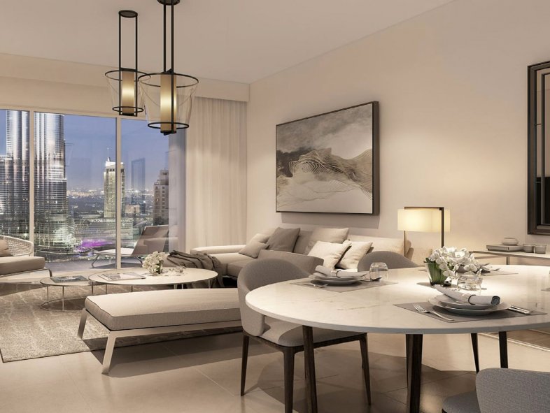 Burj Khalifa view luxury apartment in Downtown Dubai