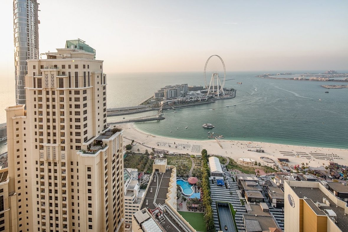 The world's largest observation wheel; Ain-Dubai (which translates to the Eye of Dubai) is set to stand tall on the man-made Bluewaters Island, connected to The Beach, JBR. The off-plan project is designed to to separated into four sections: leisure and entertainment, retail, hotels and beach clubs, and residential. The 210-meters high Ferris wheel is devised to have cabins big enough to have people on their feet and strolling around so they can be indulged in optimum sight-seeing opportunities. 