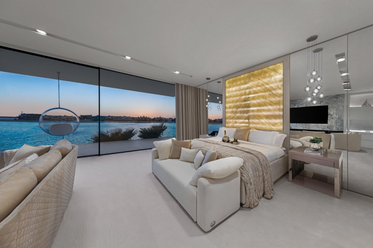 One100 Palm bedroom with sunset views